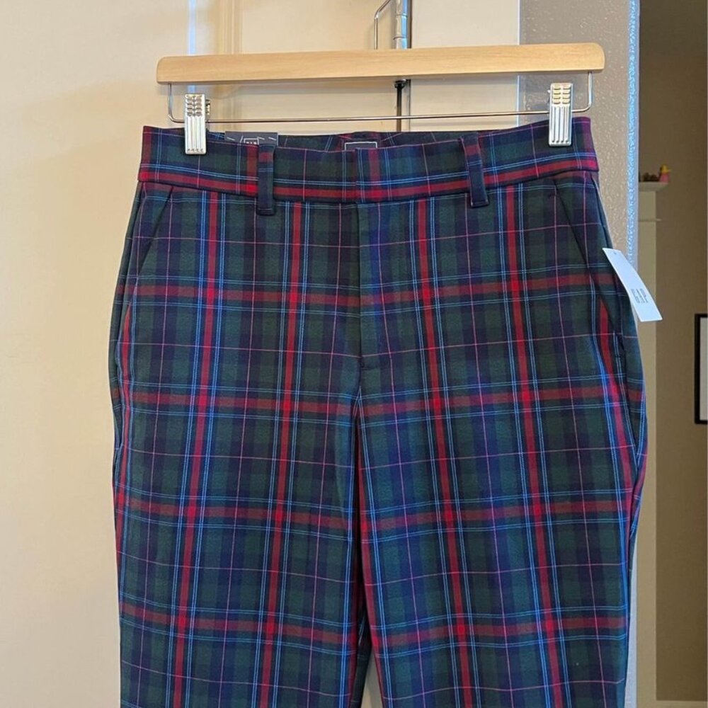 Women’s Gap NWT Plaid Slim High‎ Rise Stretch Pants-Size 4 - Picture 2 of 9